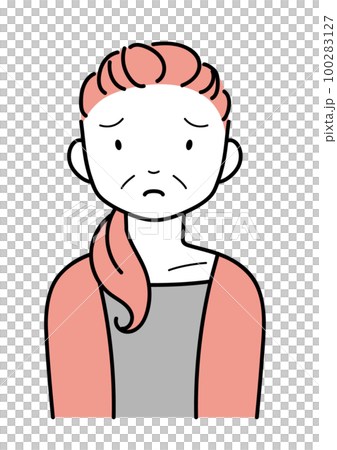 Angry, troubled, nervous middle-aged woman upper body Angry, troubled, nervous middle-aged woman upper body 100283127