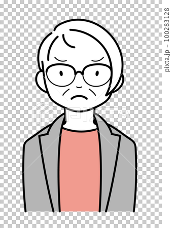 Angry, troubled, nervous middle-aged woman upper body 100283128