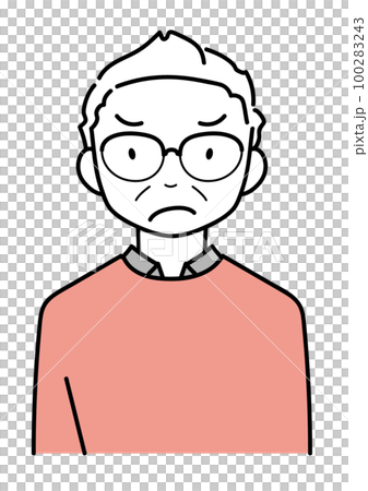 Angry, troubled, nervous middle-aged man upper body 100283243