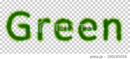 芝生で作った文字の3Dレンダリング 100285058