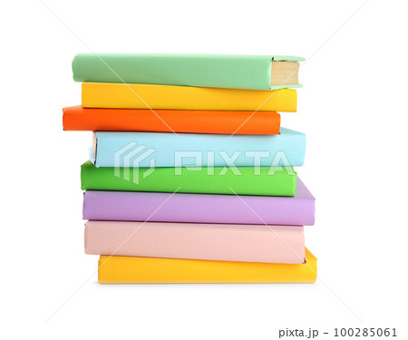 Stack of colorful books isolated on white Stack of colorful books isolated on white 100285061