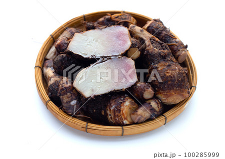 Boiled taro on white background. Boiled taro on white background. 100285999