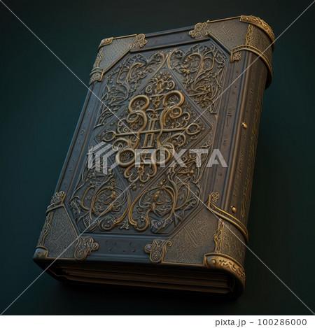 Thick Magic Book, Ancient Bible, Closed Medieval Book Imitation, Abstract Generative AI Illustration Thick Magic Book, Ancient Bible, Closed Medieval Book Imitation, Abstract Generative AI Illustration 100286000