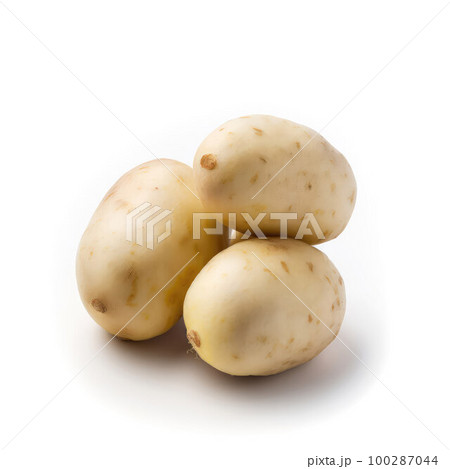 Papa blanca potatoes isolated on white background.generative AI 100287044