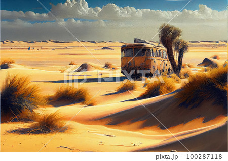 Sandy Desert Landscape, Sand, Dune, Generative Ai Illustration Sandy Desert Landscape, Sand, Dune, Generative Ai Illustration 100287118