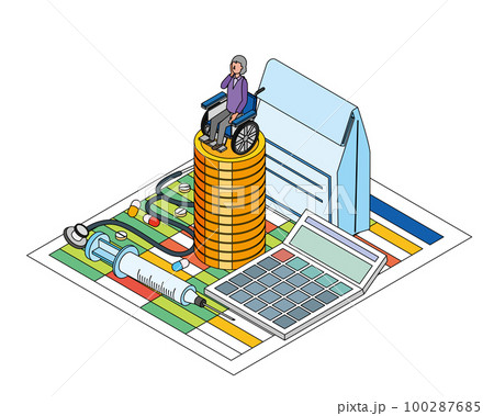 高齢者の医療費イメージイラスト 100287685