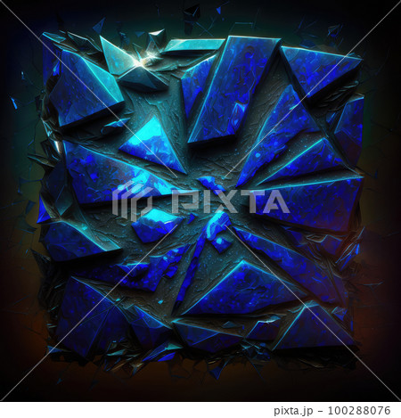 Lapis Lazuli Texture, Blue Stone Background, Lazure Gem Slice, Dark Blue Crystal, Abstract Generative Ai Illustration 100288076