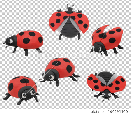 Cute ladybug character made of clay Cute ladybug character made of clay 100291100