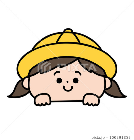 ひょっこり顔を出すかわいい女の子 100291855