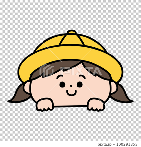 ひょっこり顔を出すかわいい女の子 100291855