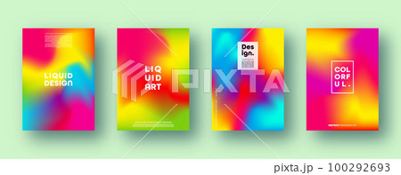 Colorful modern abstract backgrounds with neon red, green, blue, purple, yellow and pink gradient. Dynamic color flow poster, banner. Vector illustration. Colorful modern abstract backgrounds with neon red, green, blue, purple, yellow and pink gradient. Dynamic color flow poster, banner. Vector illustration. 100292693