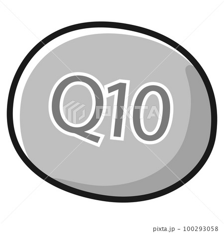Q10のアイコンイラスト(白黒) Q10のアイコンイラスト(白黒) 100293058