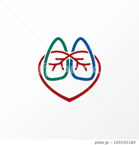 Unique and simple lungs and love in line art or out image graphic icon logo design abstract concept vector stock. Can be used as a symbol related to health or organ 100293180