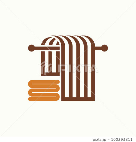 Simple and unique clothesline and towel folds in 3d image graphic icon logo design abstract concept vector stock. Can be used as symbol related to bathroom or hotel Simple and unique clothesline and towel folds in 3d image graphic icon logo design abstract concept vector stock. Can be used as symbol related to bathroom or hotel 100293811