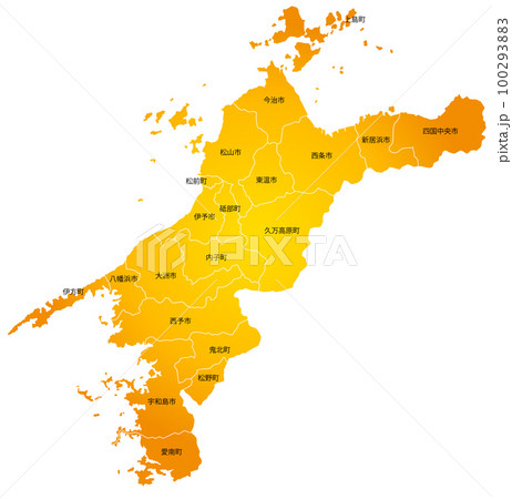 愛媛県と市町村地図 愛媛県と市町村地図 100293883