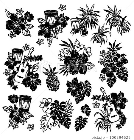 可愛いアロハシャツに使えるeps素材集, 100294623