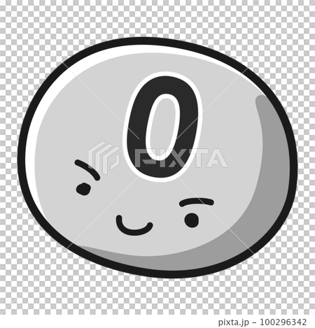 "0" character illustration (black and white) 100296342