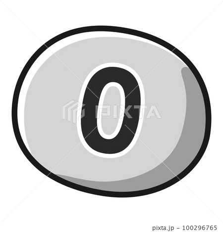 「0」のアイコンイラスト（白黒） 100296765