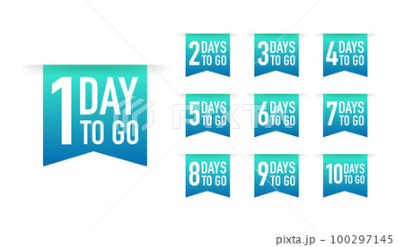Days countdown. Days to go 1 2 3 4 5 6 7 8 9 10. The days left badges set. Product limited promo 100297145