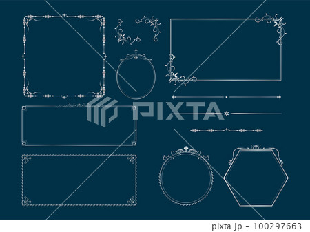 アンティークフレーム&ラインセット（シルバー） 100297663