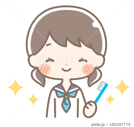 歯ブラシを持つ学生 100297770