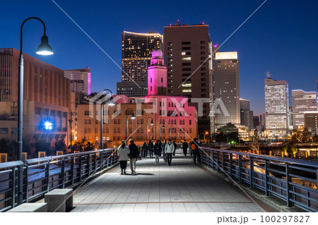 《神奈川県》横浜港町の夜景・象の鼻パーク 100297827