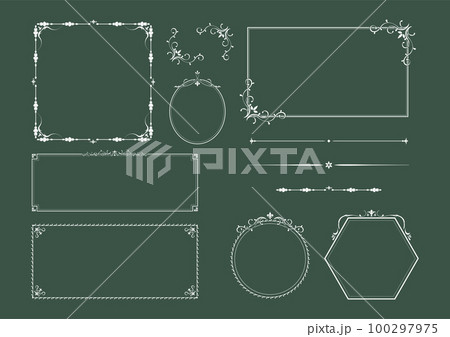 アンティークフレーム&ラインセット（白） 100297975