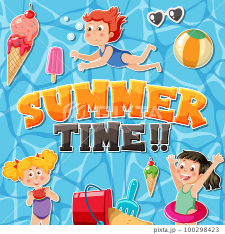 Summer time poster or banner template 100298423