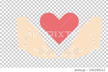 支持、幫助人們、支持、幫助、幫助(用粉紅色的心)的圖像插圖 支持、幫助人們、支持、幫助、幫助(用粉紅色的心)的圖像插圖 100299222