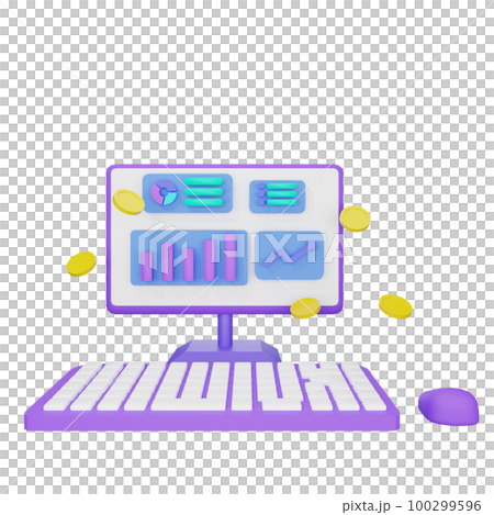 3d rendering computer with increased traffic concept 100299596