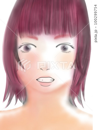 水彩タッチの女の子のイラスト素材(3) 水彩タッチの女の子のイラスト素材(3) 100299754