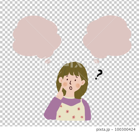 Worried woman Speech bubble Worried woman Speech bubble 100300424
