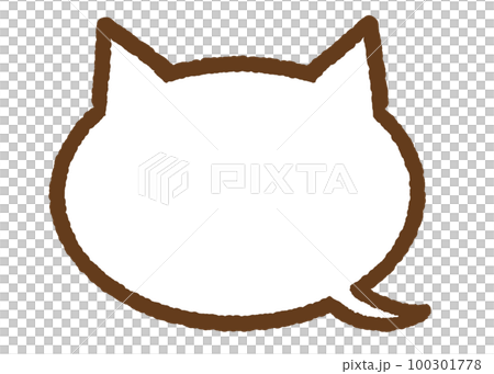 Cat-shaped brown speech bubble Cat-shaped brown speech bubble 100301778