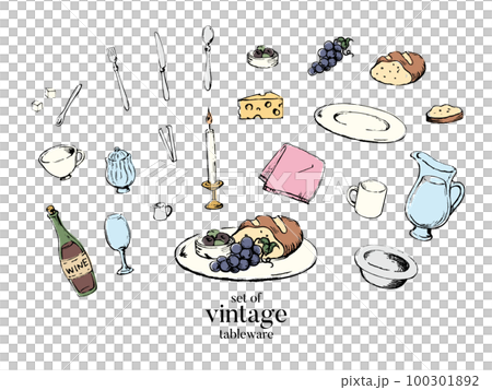 復古餐桌套裝 100301892