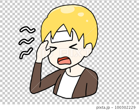 一名身穿散熱片的白人男子的插圖 100302229