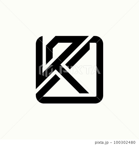Simple but unique letter or word K2D font in cut square line rounded image graphic icon logo design abstract concept vector stock. Can be used as symbol related to initial or monogram 100302480