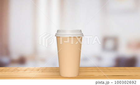 The coffee cup on wood table for food and drink concept 3d rendering The coffee cup on wood table for food and drink concept 3d rendering 100302692