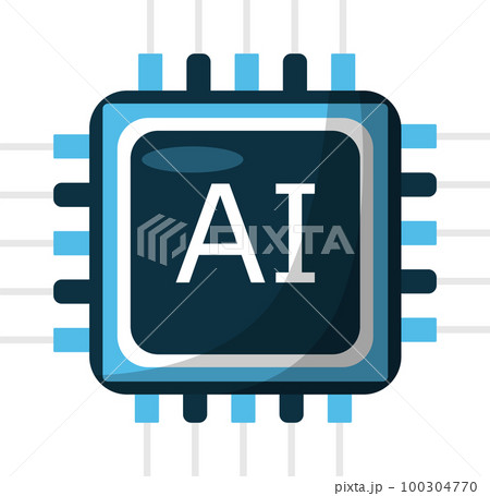 Artificial intelligence icon element design illustration. AI technology and cyber icon element. Futuristic technology service and communication artificial intelligence concept 100304770