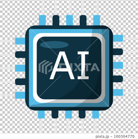 Artificial intelligence icon element design illustration. AI technology and cyber icon element. Futuristic technology service and communication artificial intelligence concept 100304770