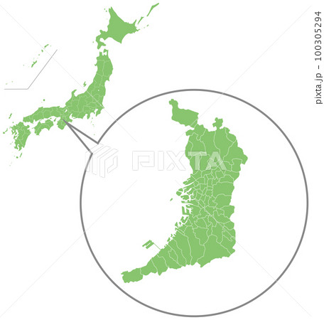 分割できる日本地図と大阪府地図 分割できる日本地図と大阪府地図 100305294