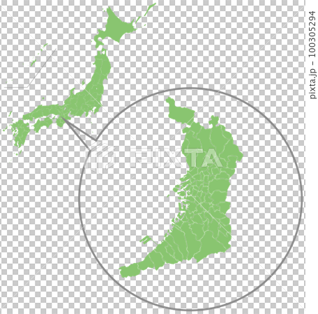 Divideable map of Japan and map of Osaka Prefecture 100305294