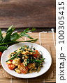 Northern Thai food, Stir fried gurmar leaf (Gymnema inodorum) with egg, Local food 100305415