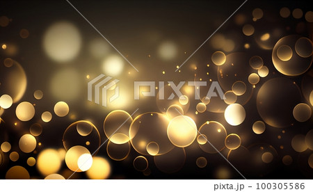 A golden and silver gradient with circular bokeh lights, adding a touch of luxury and glamour to your design, Generative AI, illustration 100305586