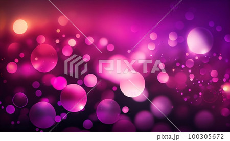 A purple and pink gradient with circular bokeh lights, creating a dreamy and romantic atmosphere, Generative AI, illustration 100305672