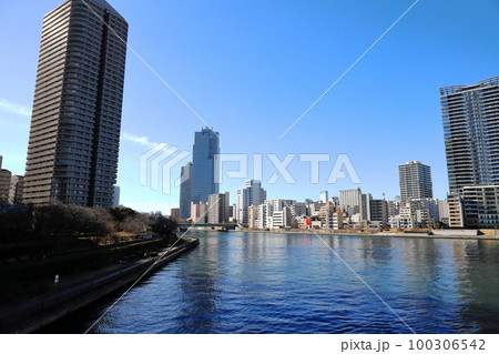 東京都市風景 中央大橋より 東京都市風景 中央大橋より 100306542