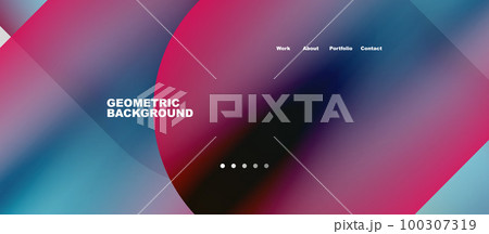 Abstract circles and round shapes landing page background. Vector Illustration For Wallpaper, Banner, Background, Card, Book Illustration, landing page. Pattern design concept 100307319