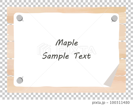 Maple_Illustration material of a wooden sign with a sticker 100311480