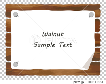 Walnut_Illustration material of a wooden sign with a sticker 100311481