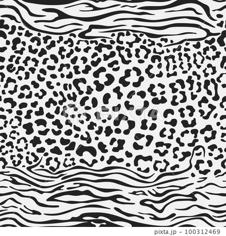 Zebra and leopard seamless pattern. Fashion stylish vector texture. Vector 100312469