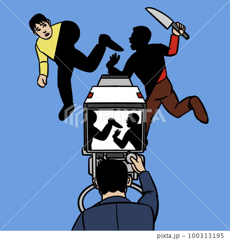 メディア風刺画のイラスト メディア風刺画のイラスト 100313195